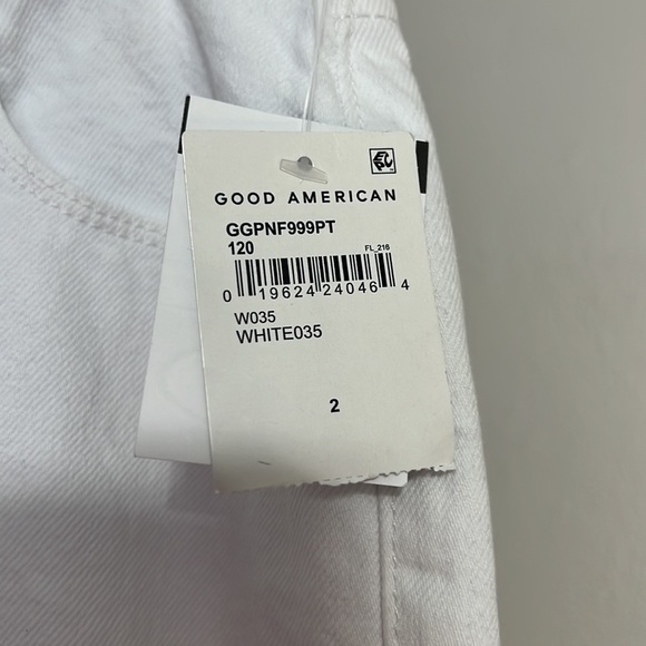 NWT Good American High Waist Distressed White Jeans Size 2/26 - Picture 4 of 12